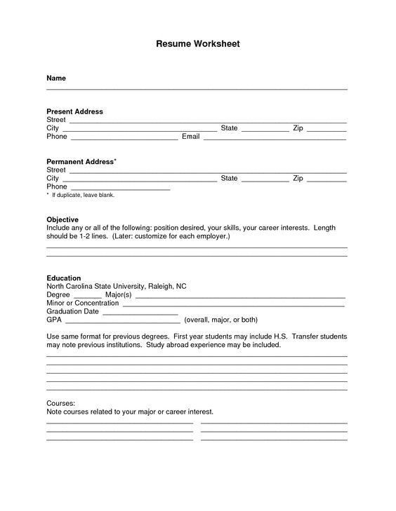 cv format blank