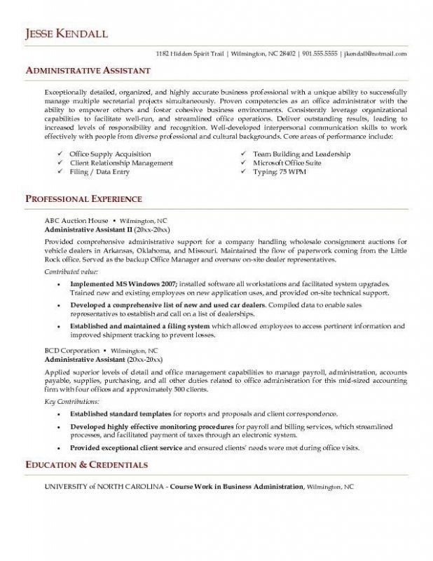 objective for administrative assistant resume examples