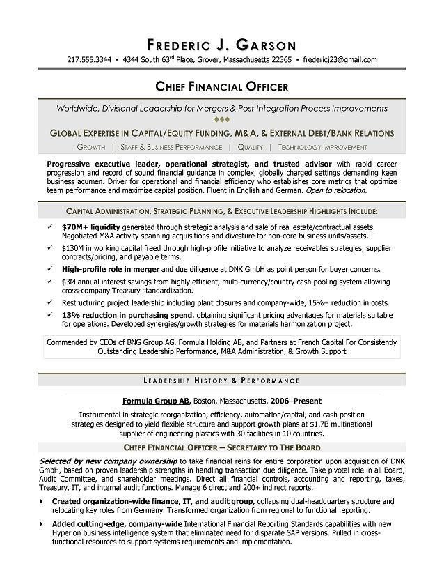 finance executive resume
