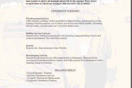 general labor resume