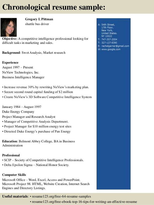 bus driver resume template