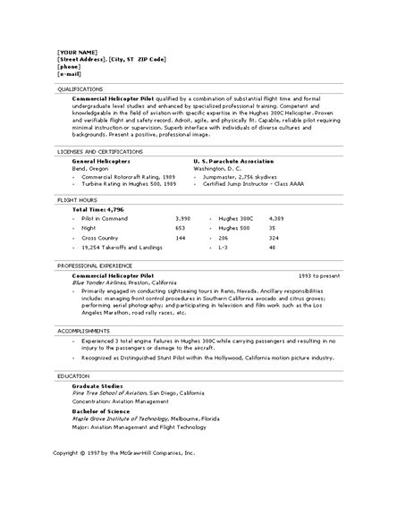 aviation resume templates