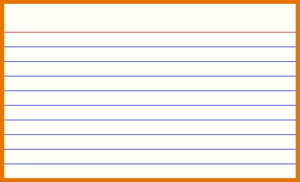 note cards template word