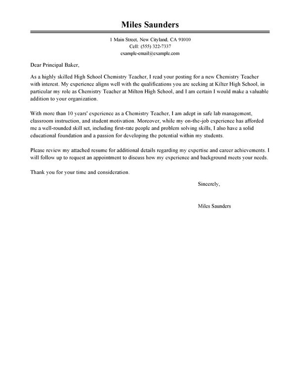 french teacher cover letters