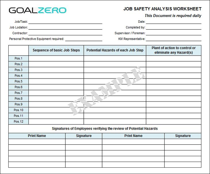Job Safety Analysis Template - sarahepps -