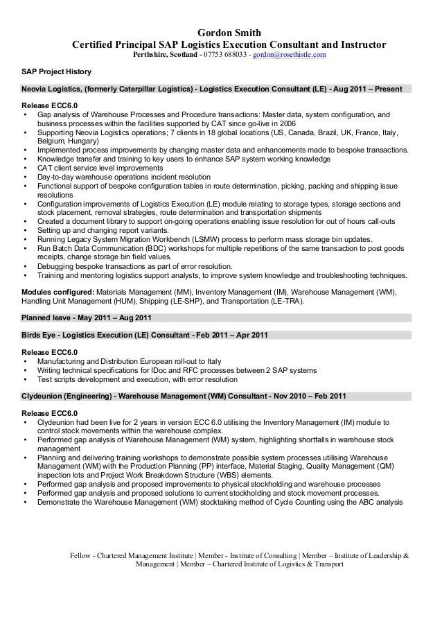 sap fico resume samples