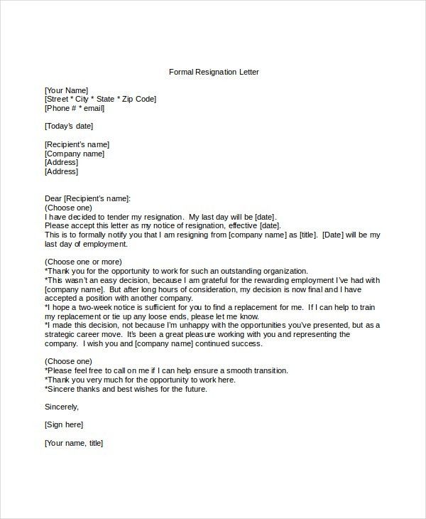 formal letter forms