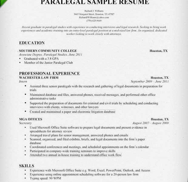 sample litigation paralegal resumes