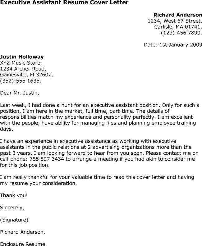 management cover letter example