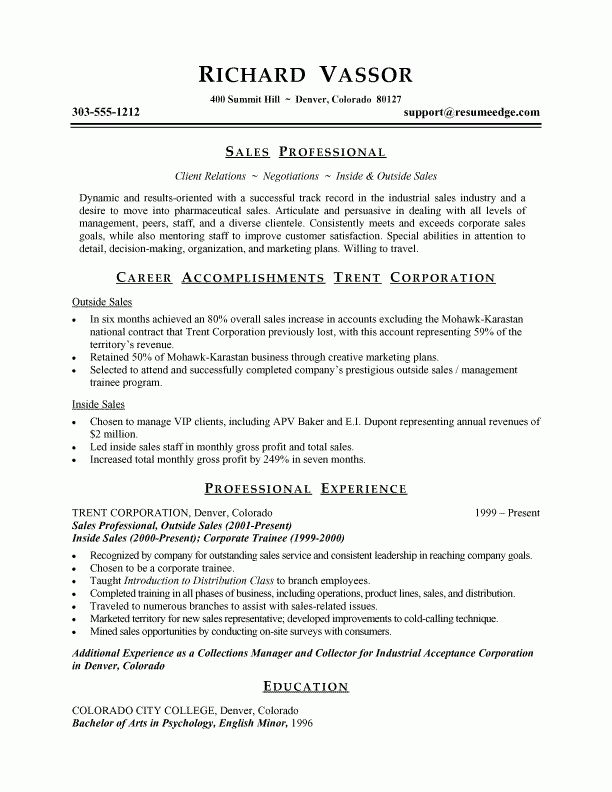outside sales resume