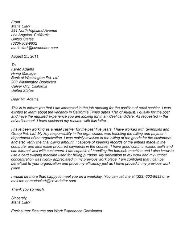 spontaneous cover letter