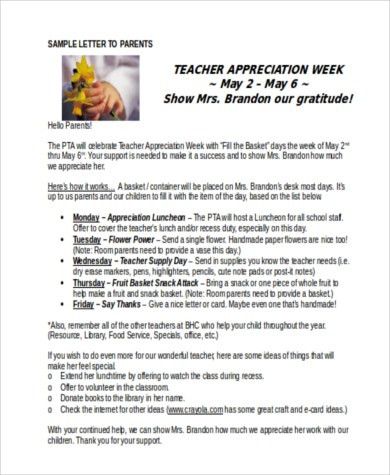 appreciation letter to teacher