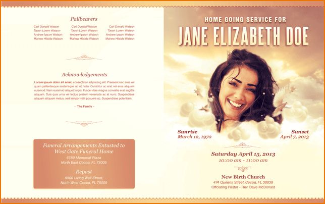 funeral programs samples