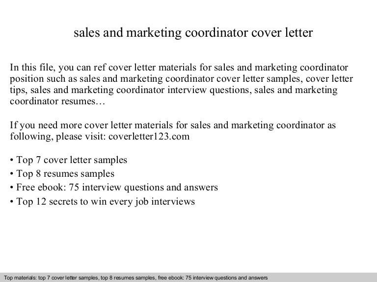 marketing coordinator cover letter sample