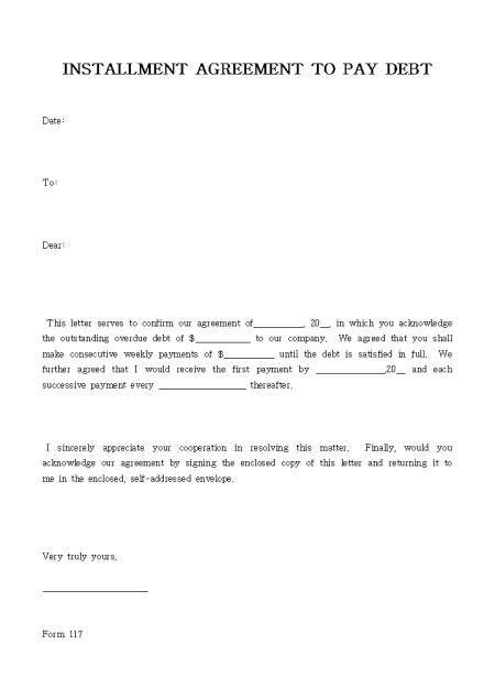 payment agreement letters