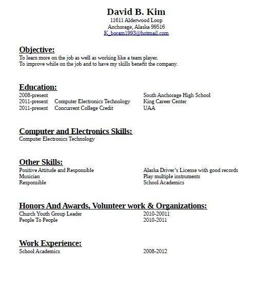 bartending resume with no experience