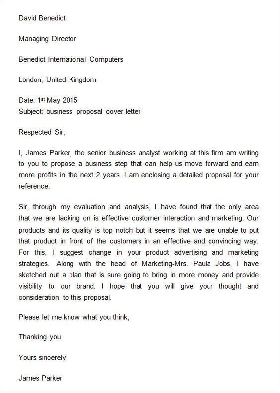sample business proposal letters