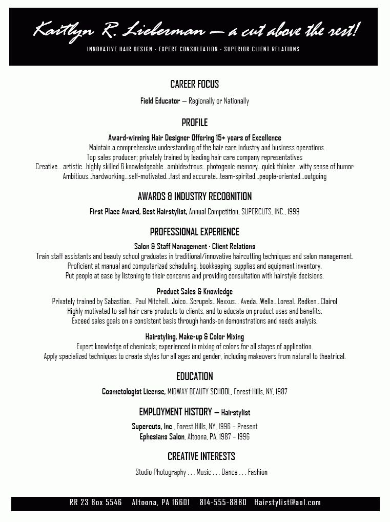 makeup artist resume sample