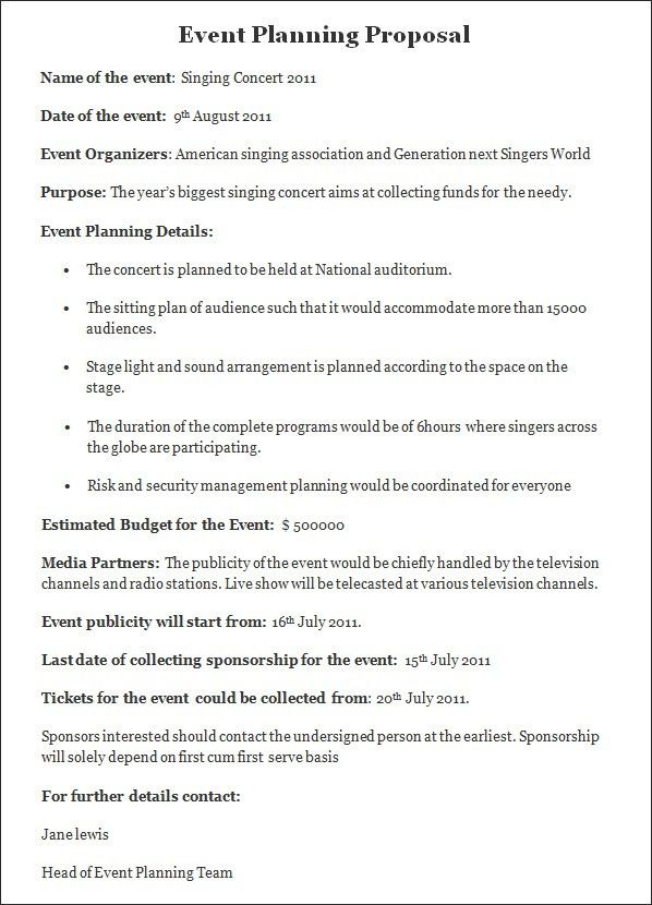event management proposal template