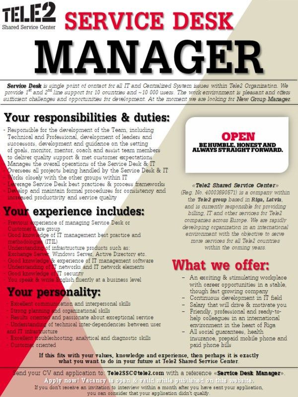 help desk manager job description sample