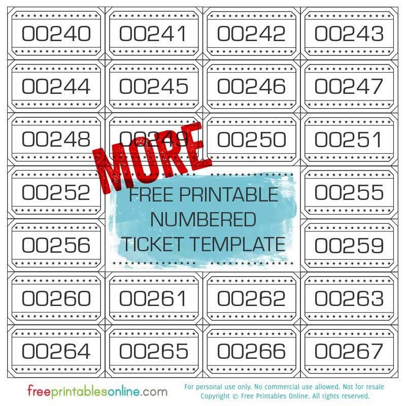 printable tickets