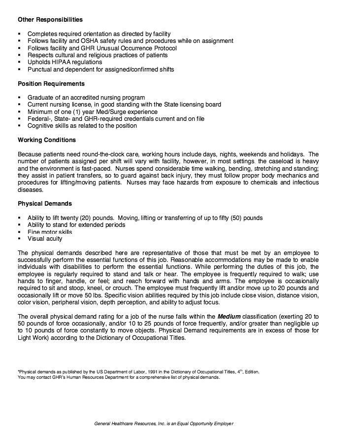 operating nurse job description