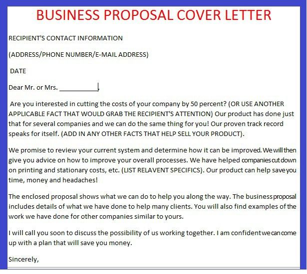 letter of business proposal