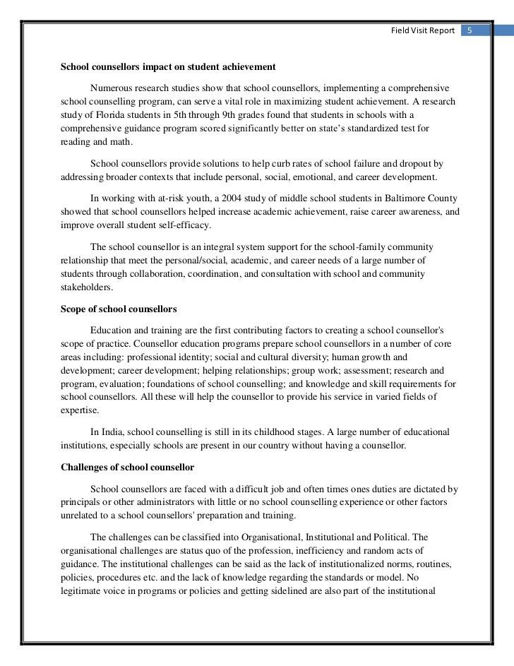 report writing sample for students