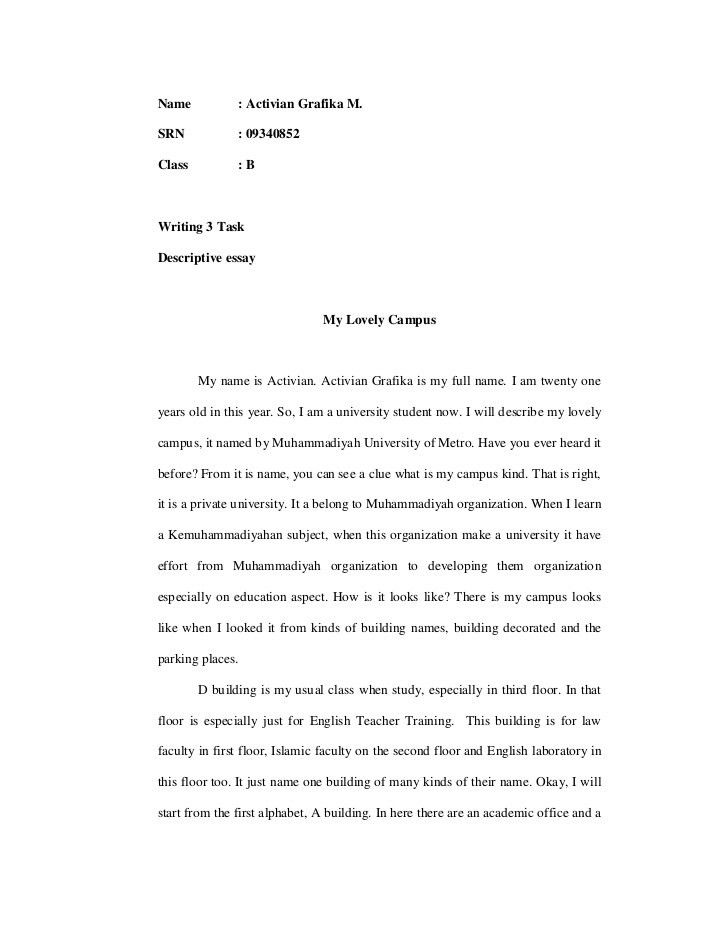describe a place essay
