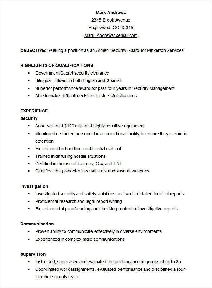 example combination resume