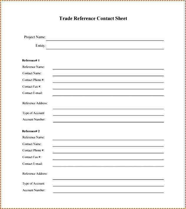94 trade reference form template reference forms and the what are trade references on a credit application