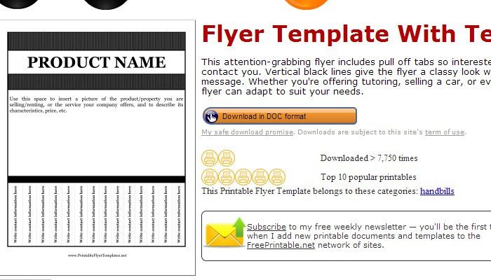 flyer with tear off tabs template