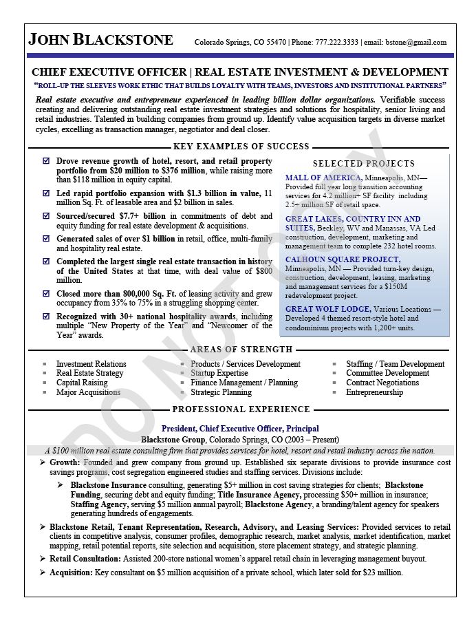 executive assistant to ceo resumes
