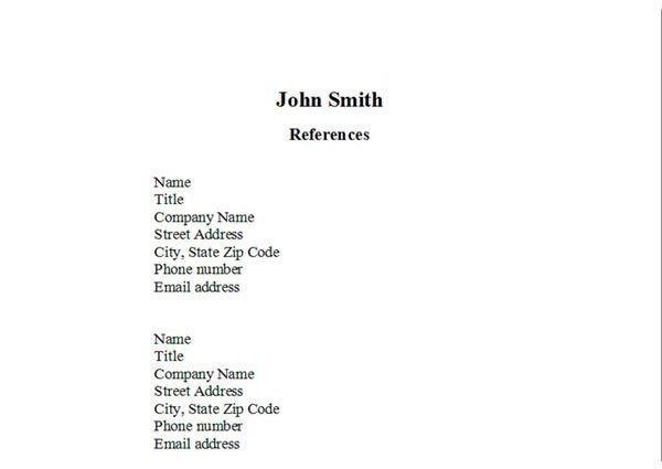reference examples for resume