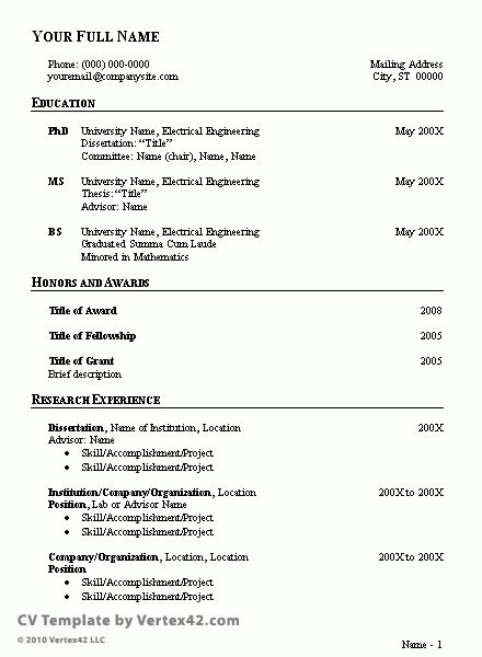 format sample of resumes