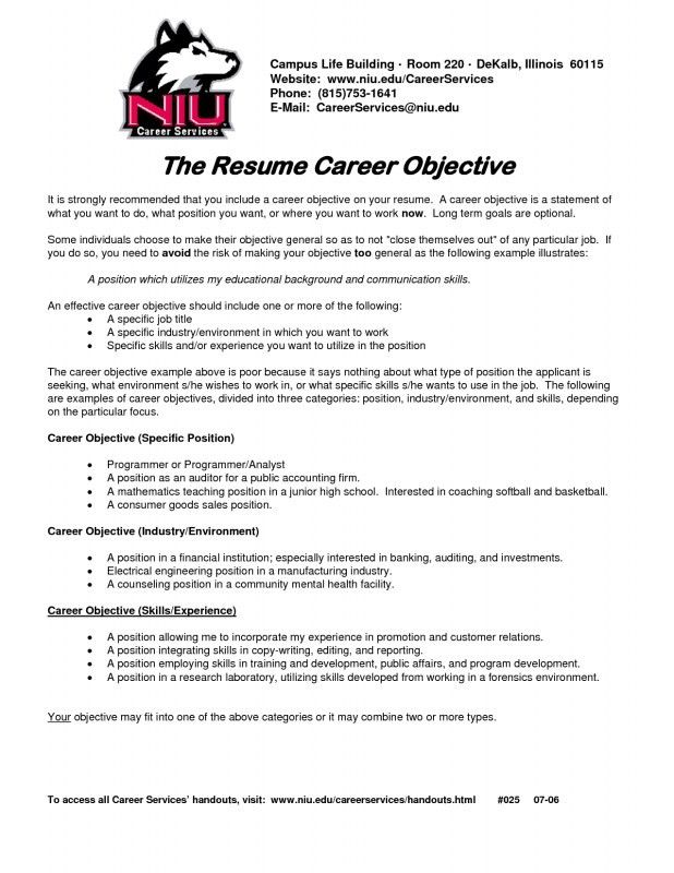 a good objective to put on a resumes