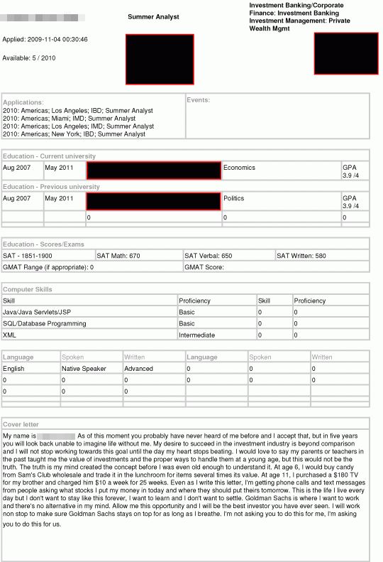 cover letter goldman sachs