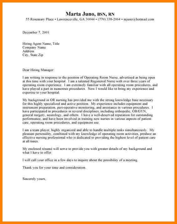 operating room nurse cover letter
