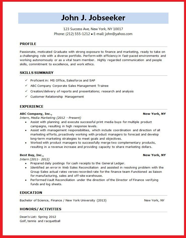 latest resume formats