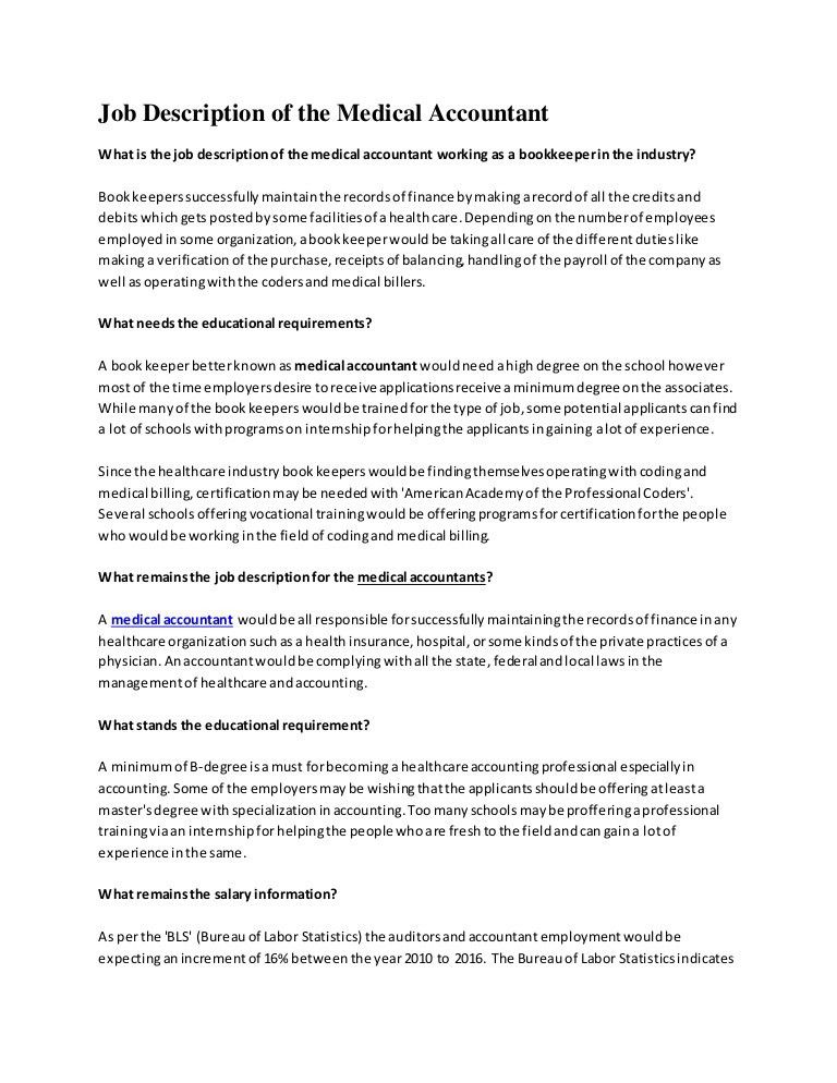job description for financial assistant financial