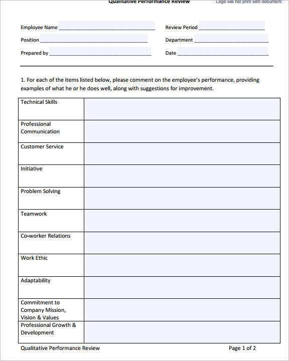 free employee evaluation form templates