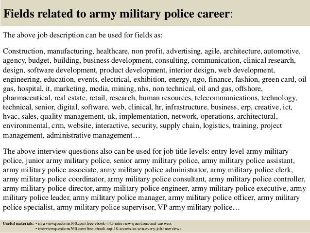 police officer job description for resume