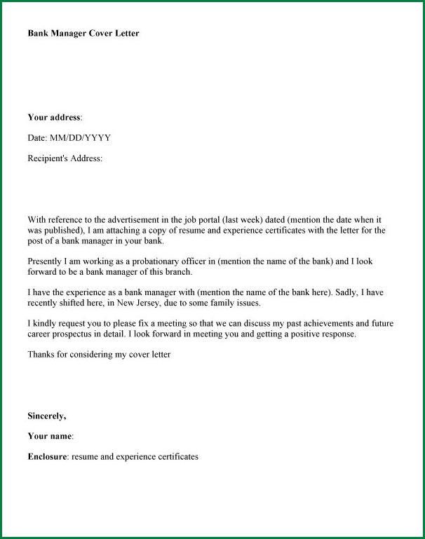 banker cover letter