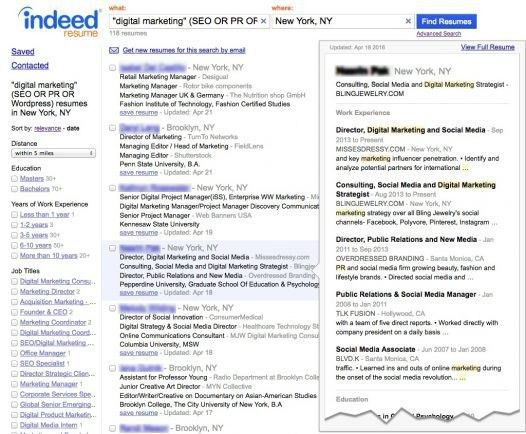 resume postings for employers