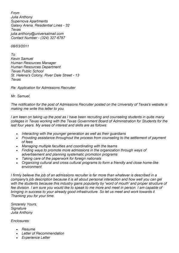 cover letter for human resources job
