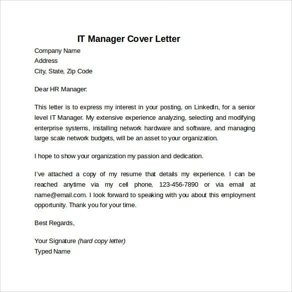 hr manager cover letter