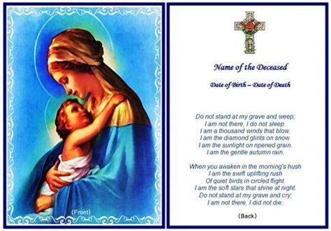 funeral prayer card