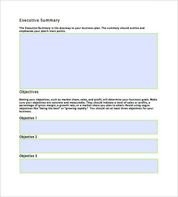 executive summary outline template