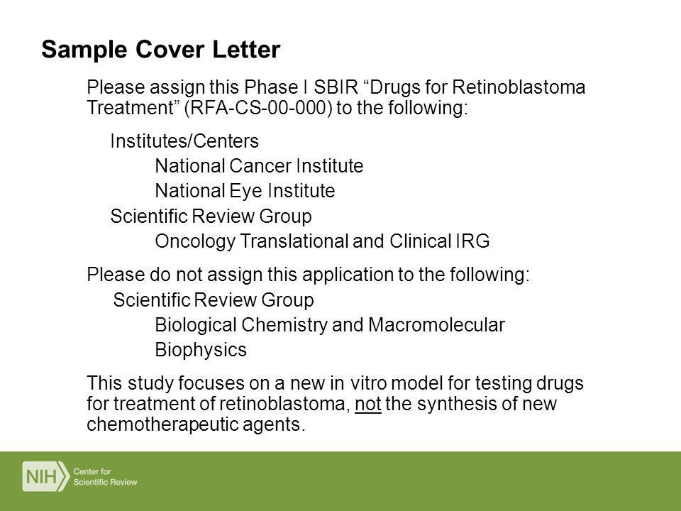 nih grant cover letters