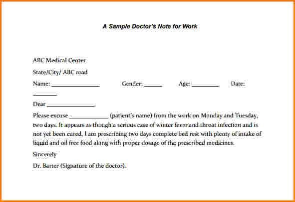 doctor excuses for school
